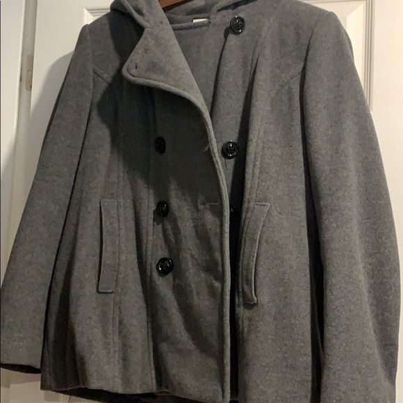 Croft & Barrow Gray Coat with Hoody - Picture 1 of 6